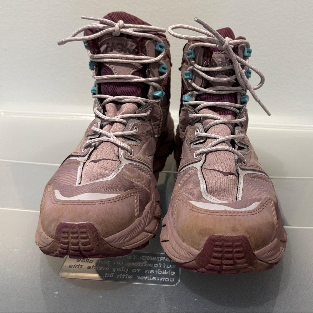 Hoka Women's Lavender and Teal Hiking Boots